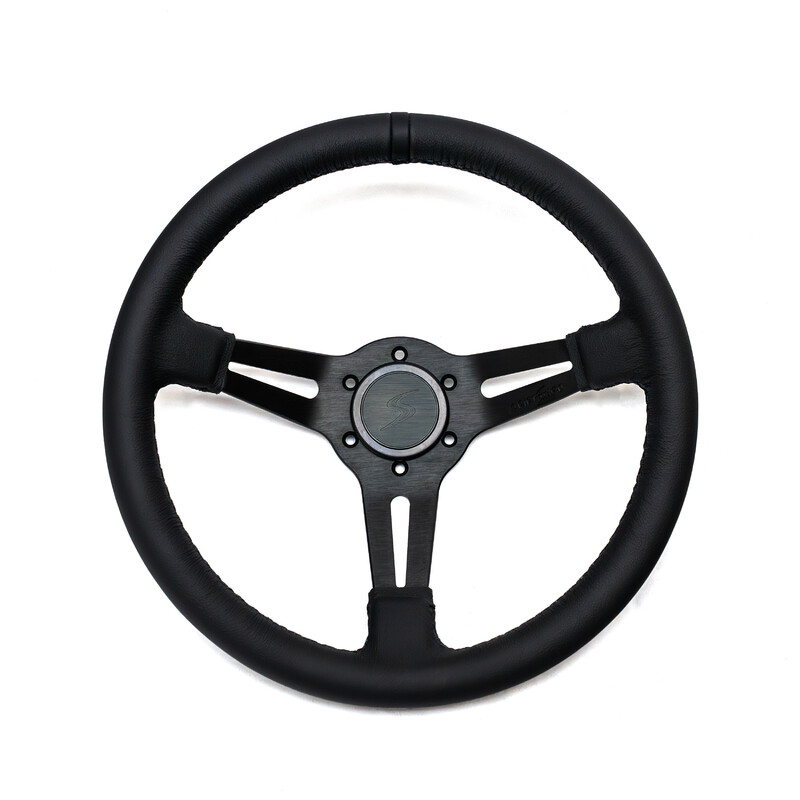 Volant DriftShop Premium Tulipé (70 mm) "Black Edition" en Cuir